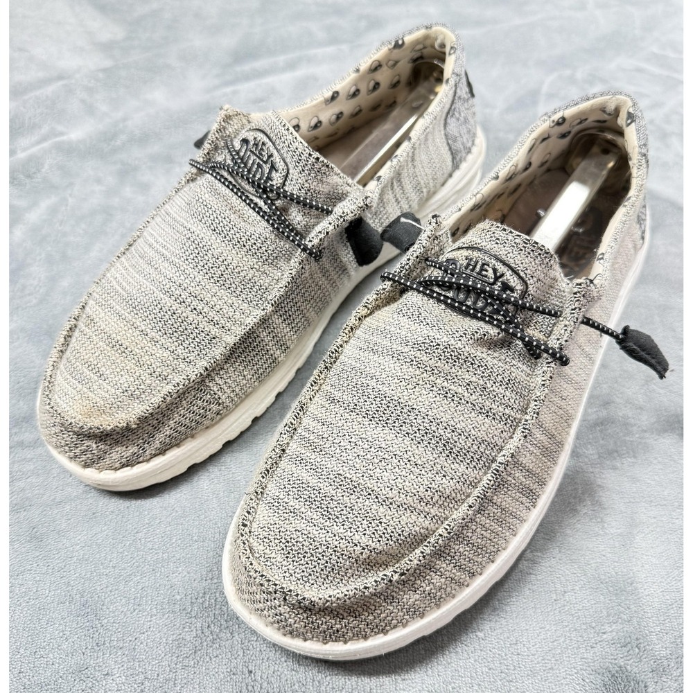 Hey Dude Shoes Womens Size 10 Beige Wendy Stretch Yin Yang Slip On Loafer